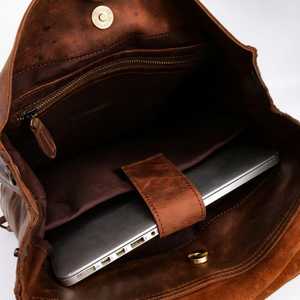 Mochila de Cuero Genuino con Logotipo Personalizado para Hombre, Estilo Vintage, para Viajes, Portátil, Impermeable, al por Mayor, Modelo LBK-0129 - Product Image 5