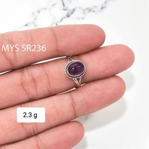 Bagues en argent sterling 925 de haute qualité avec pierres précieuses en améthyste naturelle, prix de gros, bijoux en argent - Product Image 1