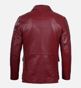 Chaqueta Blazer de Cuero Sintético para Hombre 2026, con Botones, Forro y Bolsillos, Personalizable - Product Image 2