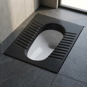 Stylish Artistic Black & White Double Color <b>Ceramic</b> Orissa Squatting <b>Pan</b> Designer Bathroom WC Sanitary Ware India - Product Image 5