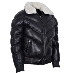 Chaqueta de Cuero Personalizada para Hombre, Estilo Urbano, Calidad Premium, Cuero Genuino, Ecológica, de Secado Rápido, Transpirable, Resistente al Viento, para Invierno - Product Image 1