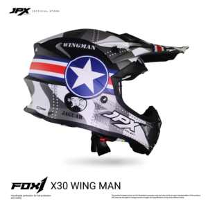 El casco JPX Fox1 Motif X 30 Supermoto Cross ofrece una protección superior y un estilo audaz para la mejor experiencia de motocross. - Product Image 4