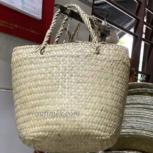 Bolso de playa de paja tejido a mano, estilo básico, de moda, para mujer, de fábrica de Vietnam - Product Image 1