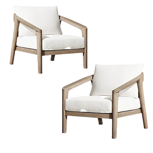 Mobilier d'extérieur et d'intérieur Canapé de jardin Canapé à un siège Ensemble de canapés confortables en tissu avec pied et dossier en bois - Product Image 2