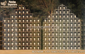 Glamorous Asian Wedding Stage Candle Wall Dreamlike Candle Wall Wedding Telón de fondo Configuración Elegante Recepción Stage Candle Telón de fondo - Product Image 3