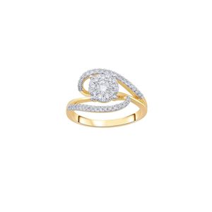 Bague de mariage pour femme en or jaune 14 carats avec diamants de laboratoire, motif tourbillon pavé, coupe brillante, vente en gros - Product Image 2