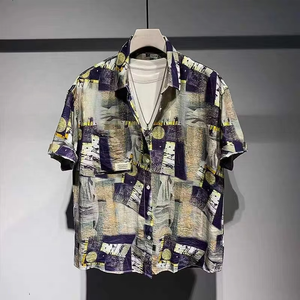 Nouvelle chemise de plage rétro imprimée pour homme, séchage rapide, respirante, en flanelle de lin/coton, col boutonné, manches courtes, style hawaïen - Product Image 2