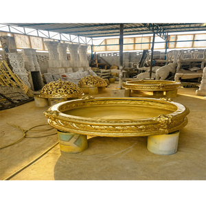 สวย FRP urli สำหรับ haldi งานพิธีสนุกและสร้างสรรค์ไอเดีย urli สำหรับงานกิจกรรม haldi ดอกบัวสีทองตกแต่งอ่างอาบน้ำ - Product Image 1