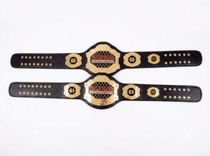 Ceinture en cuir artisanale haut de gamme - Ceinture personnalisée avec plaques métalliques pour la lutte, la boxe, le MMA et les récompenses personnalisées - Product Image 3