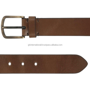 Ceinture décontractée pour homme en cuir pleine fleur 100% de vachette, style classique vintage, avec boucle à ardillon, de luxe, personnalisée et très vendue - Product Image 1