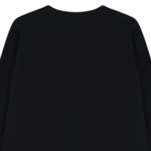 Men <b>Black</b> <b>Long</b> Sleeve <b>T</b> <b>Shirt</b> with Small Chest Logo Crew Neck Cotton Casual Streetwear Fashion Top for Daily Wear - Product Image 4