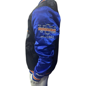 Chaqueta Varsity Personalizada de Satén con Logotipo Bordado OEM, Cuello en V, para Equipos Universitarios, Ropa Urbana, Venta al Por Mayor - Product Image 5