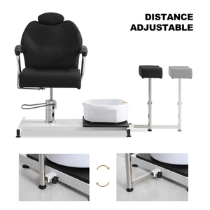 Sillón de Pedicura Reclinable Giratorio 360°, Hidráulico, Altura Ajustable, con Reposapiés, Bañera para Pies y Reposacabezas Cómodo - Product Image 5