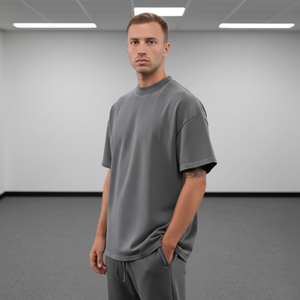 T-shirts Homme Oversize Streetwear en Gros 100% Coton Écologique Uni Hip Hop Épaules Tombantes Logo Personnalisé Imprimé DTF - Product Image 6