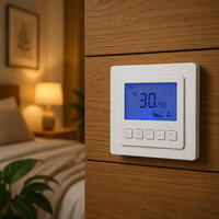 Thermostat numérique AC820F pour ventilo-convecteur 2/4 tuyaux 220V, carré, économe en énergie, ignifuge PC+ABS pour Villa, Appartement, Hôtel, Hôpital