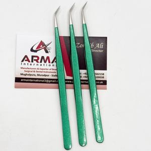 Extensiones de Pestañas de Punta Puntiaguda, Duraderas, de Fibra Sostenible, Probadas a Mano, Color Verde Metálico, de Acero Inoxidable, en Oferta - Product Image 5