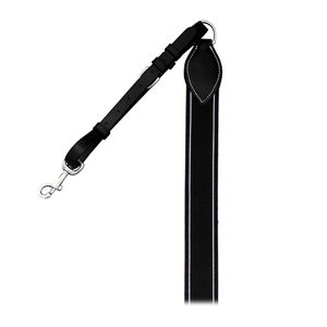 Harnais de poitrail en cuir en forme de feuille avec élastique noir et lignes grises et marron, harnais de poitrail anglais pour chevaux, OEM bienvenu - Product Image 3
