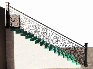 Decorative Wrought Iron Stair Railing Custom <b>Hand</b> Rail Metal Deck Railing Strong Durable Outdoor Indoor Solution - Product Image 2