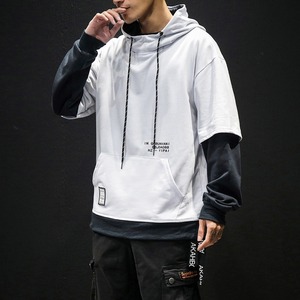 Sweat à capuche décontracté tendance pour homme, collection Printemps-Automne 2025, nouveau style, patchwork contrastant avec col à capuche - Product Image 5