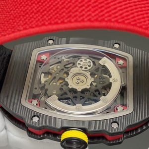 Luxury Watches for Men 67-02 Style Alexander Zverev <b>Red</b> Carbon Case Ultra Flat Automatic Mechanical Watch Lightweight Sport - Product Image 6