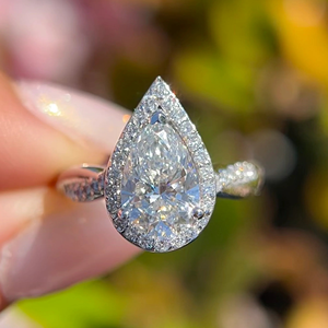 Anillo de Diamantes de Oro Blanco con Corte Ovalado, Certificado IGI, 2.30ct, Joyería de Compromiso y Boda, Chapado en Oro de 14k, Eternidad - Product Image 6