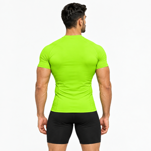 Men Compression T Shirt Polyester Spandex 220 GSM Tight Fit Gym Workout Quick Dry Athletic Performance <b>Top</b> OEM Manufacturer - Product Image 4