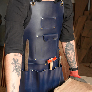 Tablier double couche en cuir véritable anti-odeur, robuste, pour une protection accrue - Vêtement de sécurité professionnel de qualité industrielle - Product Image 1