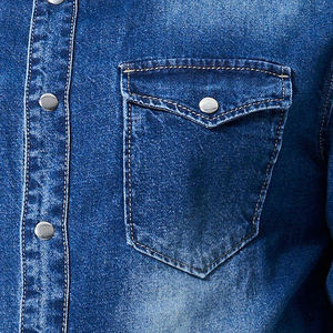 Chemise en jean pour homme de qualité supérieure, design unique, manches longues, chemise en jean tendance, chemise en jean de bureau respirante - Product Image 5