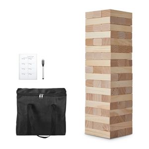 Torre de Madera de Pino de 54 Bloques con Bolsa de Transporte y Marcador, Juego de Apilamiento de Madera - Product Image 4