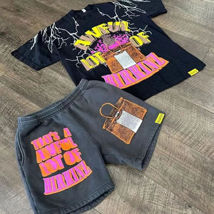 Nouveaux ensembles de vêtements décontractés pour hommes 2025, ensembles de vêtements imprimés en coton, t-shirt et short, ensemble deux pièces pour hommes - Product Image 2