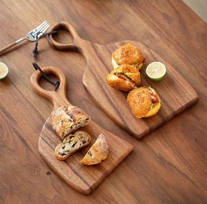 Tablas de Cortar de Madera de Acacia con Borde Natural, Diseño de Lujo Irregular, para Parejas, con Asa - Product Image 5