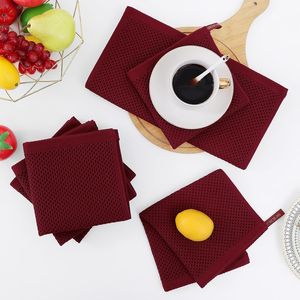 Set di 6 Strofinacci da Cucina Bordeaux Ultra Morbidi in 100% Cotone a Nido d'Ape, 30x30 cm, ad Asciugatura Rapida e Altamente Assorbenti - Product Image 3