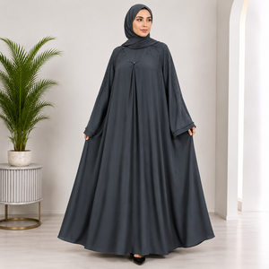 Abaya plissée de luxe de Dubaï, Kaftan Maxi, Abaya ample plissée, Abaya de luxe minimaliste, Abaya de luxe à plis froncés - Product Image 3