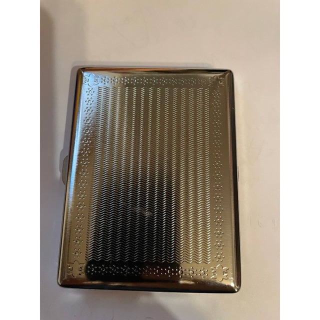 Vintage Aluminum Silver Cigarette Match Case With Embossed Floral Design Durable Household Use