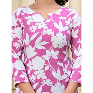 Kurta Casual para Mujer Aarti Fashion, Cuello en V, Manga Tres Cuartos, Estampado Floral, Tejido Transpirable, Uso Diario, Todas las Temporadas - Product Image 3