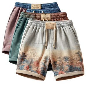 Shorts imprimés pour hommes décontractés intelligents dernières conceptions 100% coton séchage rapide respirant mi anti-rides taille élastique OEM Logo imprime - Product Image 1