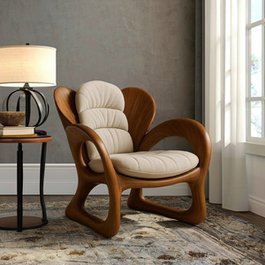 Chaise en bois massif faite à la main chaise en bois entrée salon ou chambre décor de sièges avec un design unique - Product Image 5