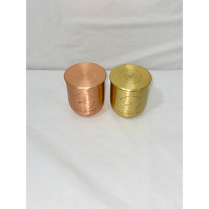 Gold Metal Candle Jar With Lid Brushed Brass Candle Container Custom Logo <b>Empty</b> Soy Wax Candle Holder For Home Decoration - Product Image 4