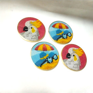 Handmade Wood Cute Eco-Friendly Round <b>Coaster</b> Set Decorative <b>Drink</b> <b>Coasters</b> for Coffee Table Home Decor - Product Image 3