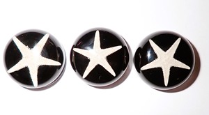 Cabujón de Estrella de Mar Redondo de 25x25 mm, Negro, Base Plana, para Manualidades y Joyería - Product Image 3