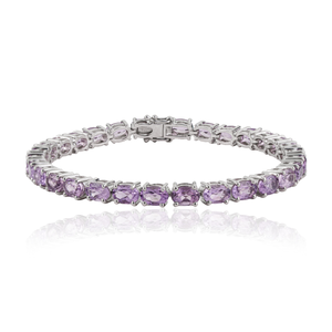 Natural Oval Cut <b>Amethyst</b> February Birthstone 925 Sterling Silver Tennis <b>Bracelet</b> For Women Everyday Wear Jewelry - Product Image 1