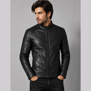 Veste en cuir véritable élégante pour homme à manches longues, dernier design, haute qualité, style très populaire, état neuf - Product Image 1
