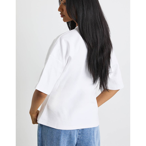 เสื้อยืดโอเวอร์ไซส์คุณภาพสูงสั่งทำพิเศษ 270GSM คอกลม แขนครึ่ง ลายพิมพ์นูน 3 มิติ ผ้าฝ้ายชายหาด เสื้อยืดผู้หญิง - Product Image 2