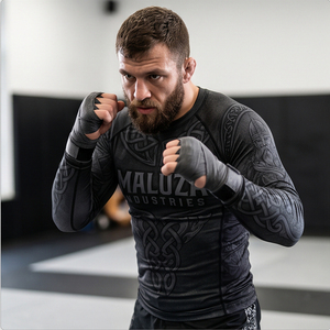 Maillot de compression BJJ personnalisé par sublimation, haute élasticité, anti-frottement, manches longues, uniforme de rashguard MMA, directement de l'usine - Product Image 6
