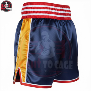 กางเกงชกมวย FIGHT CAGE GEARS รุ่น Comfort Fit สกรีนโลโก้ได้ คุณภาพพรีเมียม น้ำหนักเบา ขายส่ง OEM ODM ผ้าโพลีเอสเตอร์ระบายอากาศดี สำหรับฤดูใบไม้ร่วง - Product Image 4