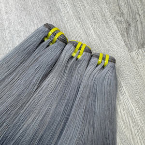 Gris couleur os droit couleur claire avec racine foncée 100% prix de grossiste de cheveux humains de l'usine, extensions de cheveux - Product Image 6