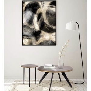 Gather Around Modern Round <b>Coffee</b> <b>Table</b> With Wood Top And Metal <b>Legs</b> Midcentury Design Living Room Furniture - Product Image 2