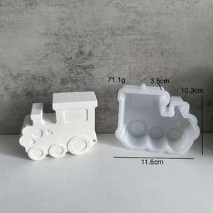 Locomotive Locomotive Candlestick Candlestick Gypsum <b>Resin</b> Silicone Mold - Product Image 6