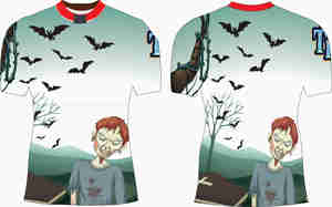 เสื้อฟุตบอลโพลีเอสเตอร์ 100% สกรีนลายการ์ตูนสีน้ำเงินแดง คอกลม แขนสั้น ทรงปกติ สำหรับผู้ใหญ่ - Product Image 2