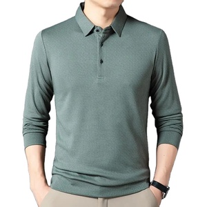 Camiseta de polo de corte ajustado naranja elegante para hombre, ropa de calle básica cómoda, ropa de lona de algodón con patrón sólido, camiseta sin logotipo - Product Image 1